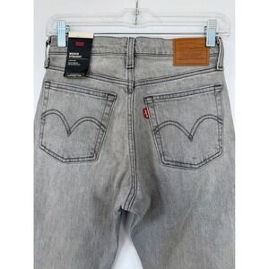 Levi's Wedgie Straight Fit Jeans Grey Wash Denim Button Fly Women's Size 26 x 26